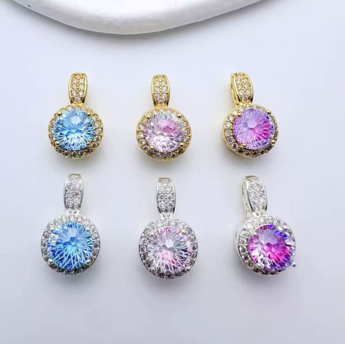 14k rose-cut zirconia beads