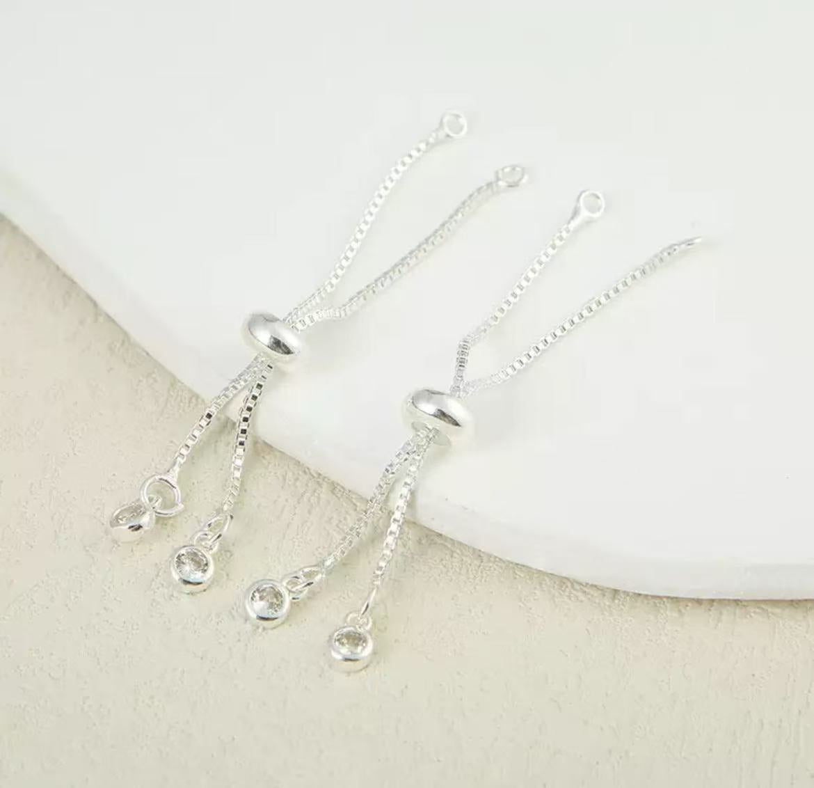 GA 18K gold, color-preserving, micro-pave zirconia double-circle push-pull bracelet - Pull-chain DIY bracelet