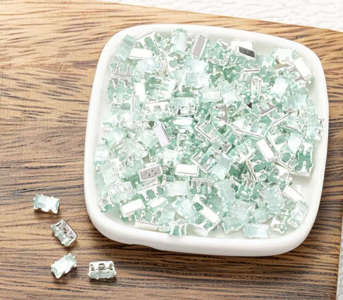 GA cat eye rectangle zirconia beads 3*3.5MM