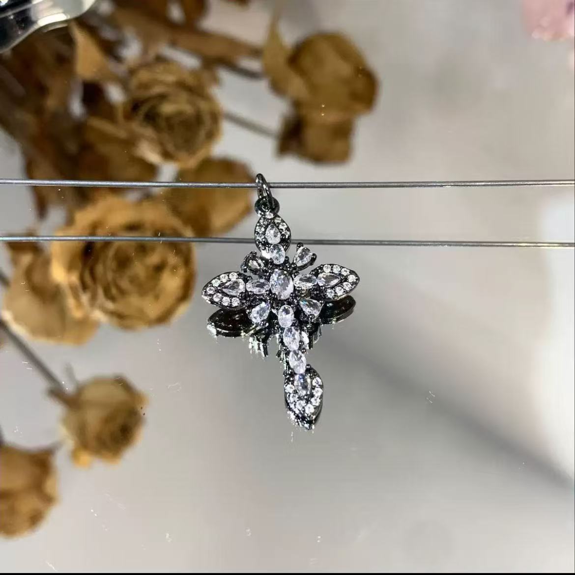 GA Color-Preserving 14K Full Zircon Cross Pendant DIY Jewelry