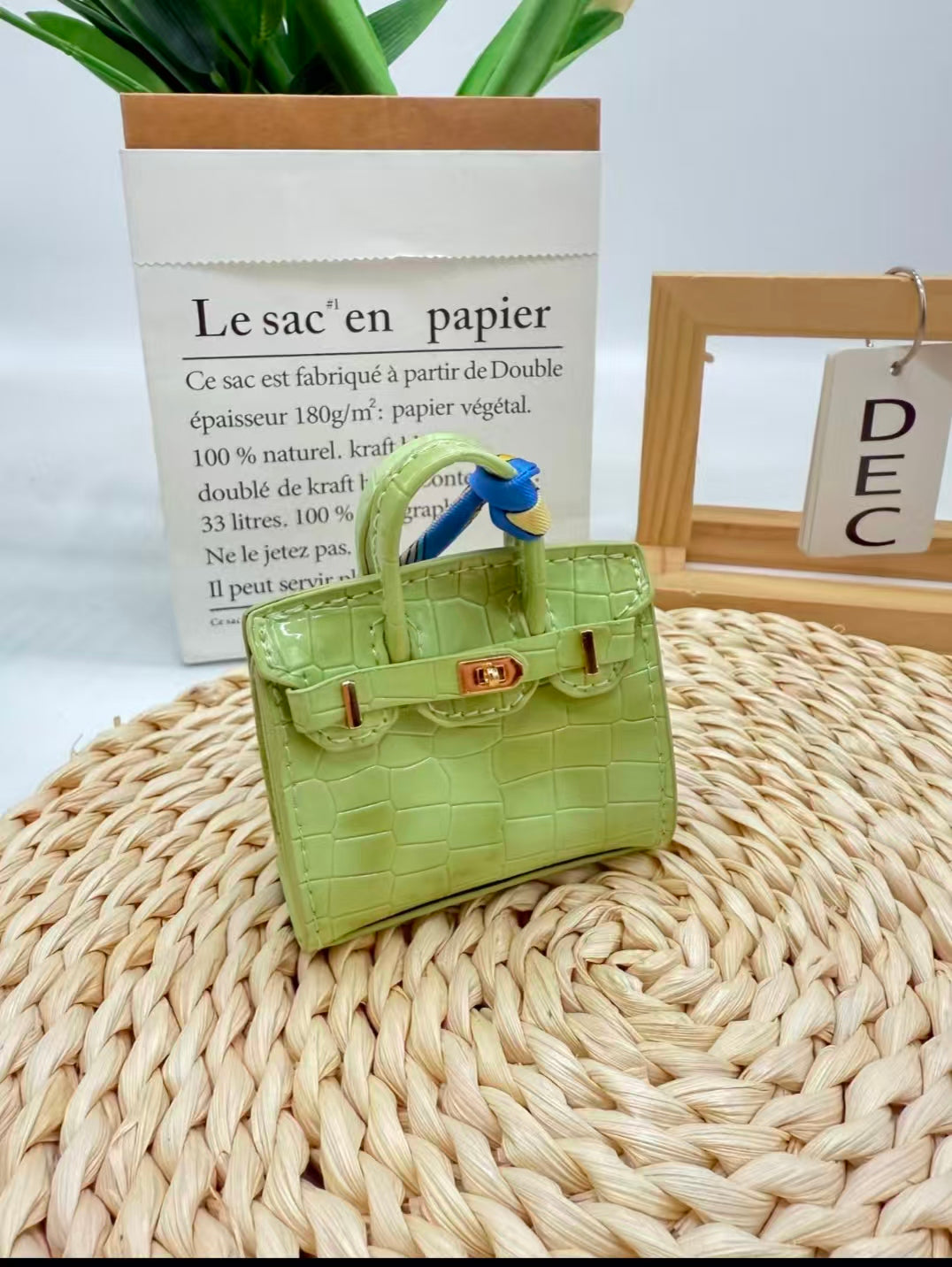 GA Min tudded with crocodile patterns – a bag pendant