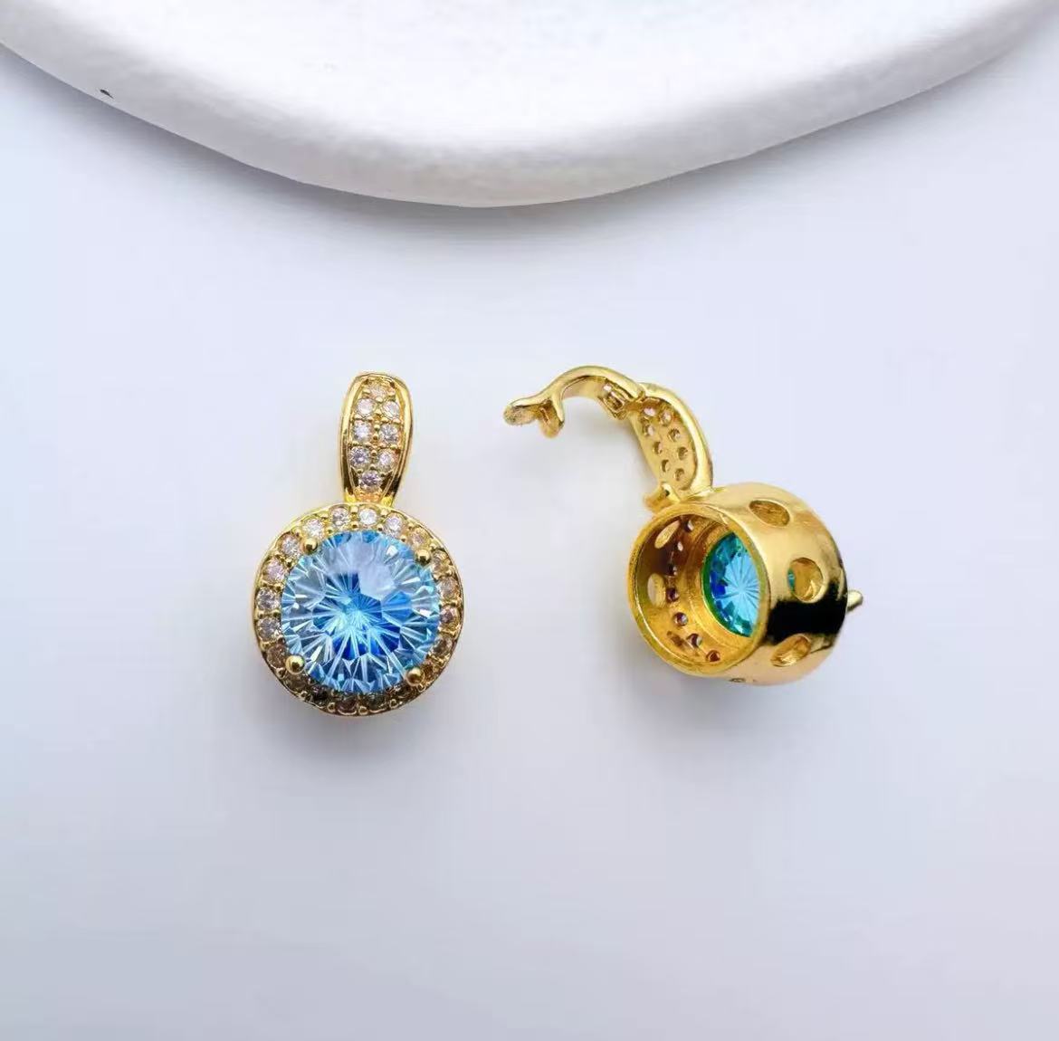 14k rose-cut zirconia beads