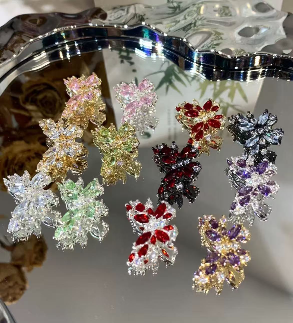 GA 14K gold-plated, micro-pave zirconia, butterfly-shaped back-hole spacer beads for DIY jewelry making.