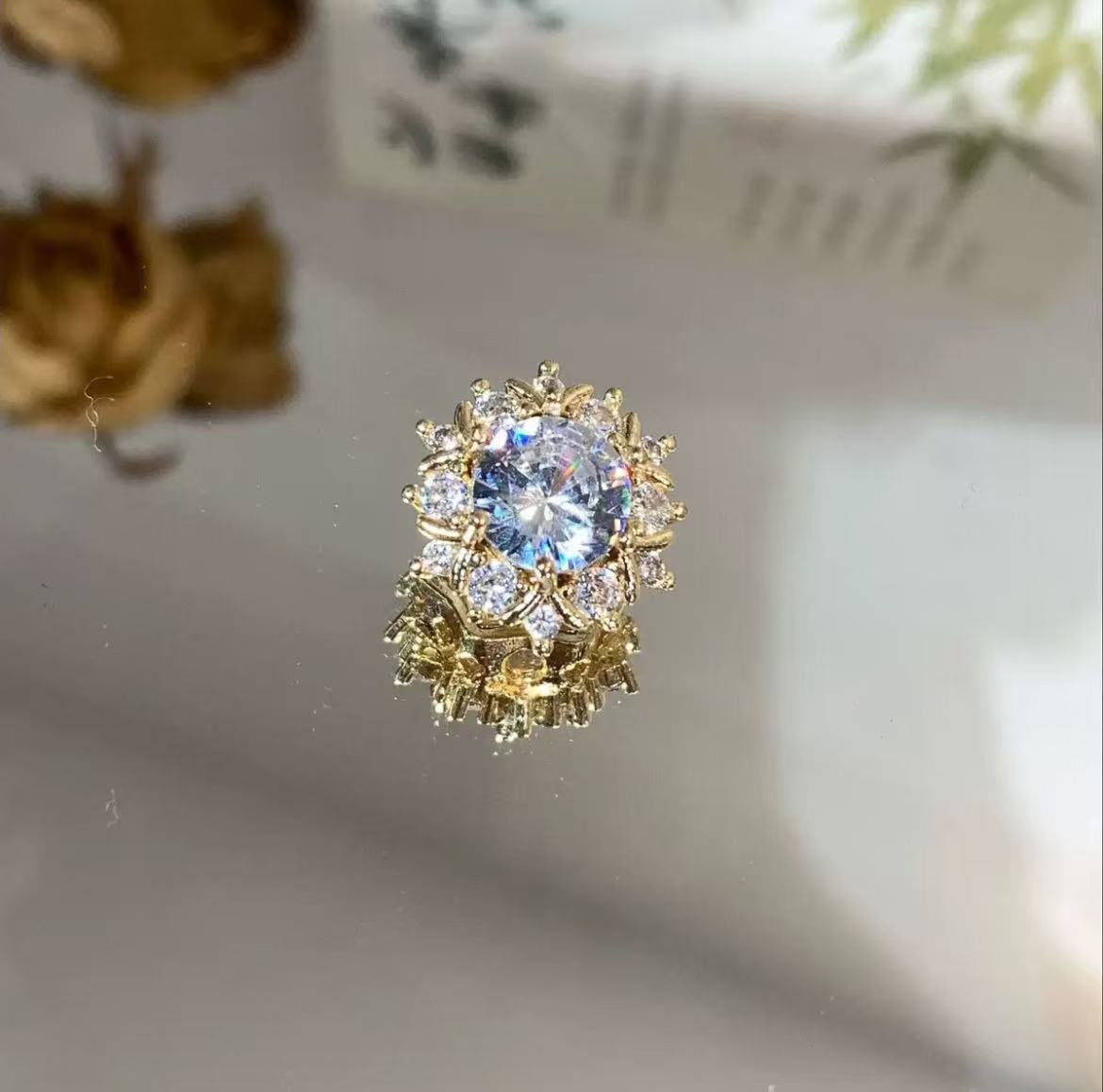 Color-Preserving 14K Sunflower Multi-Flower DIY Jewelry Loose Beads