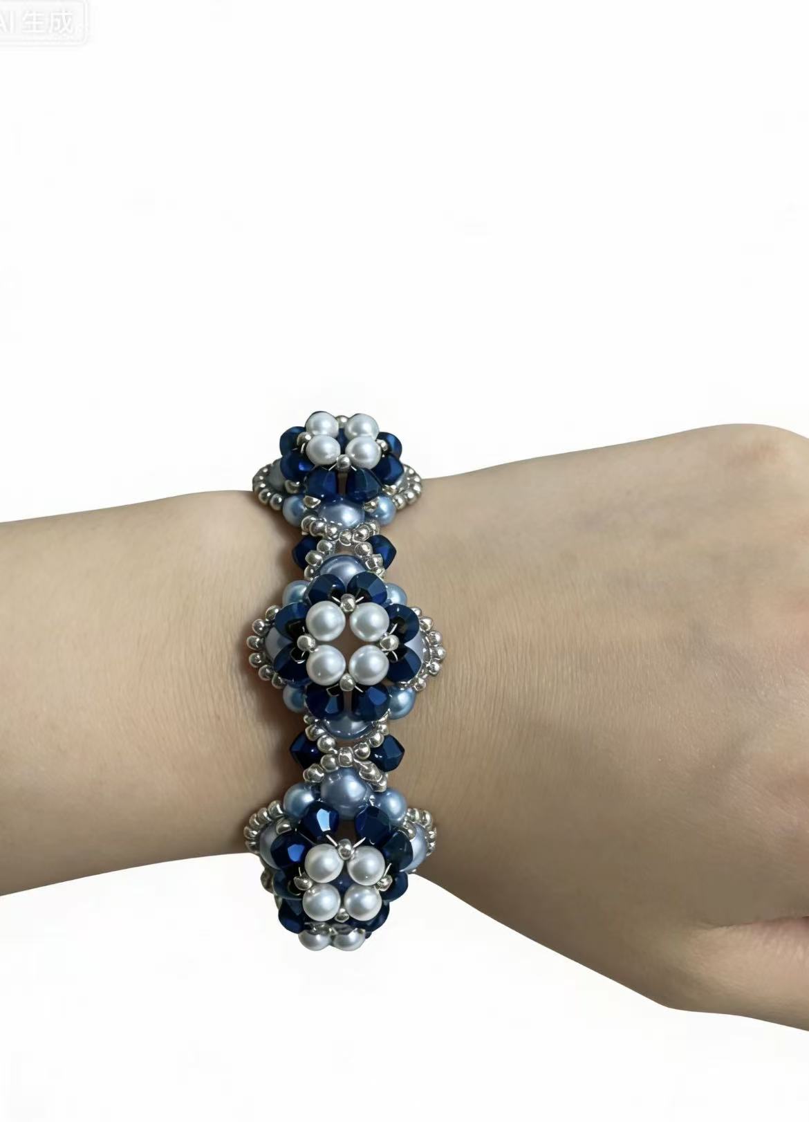 [DIY KIT 101]Accept customized ,handmade beaded jewelry with 6mm pearl,faceted 2mm beads