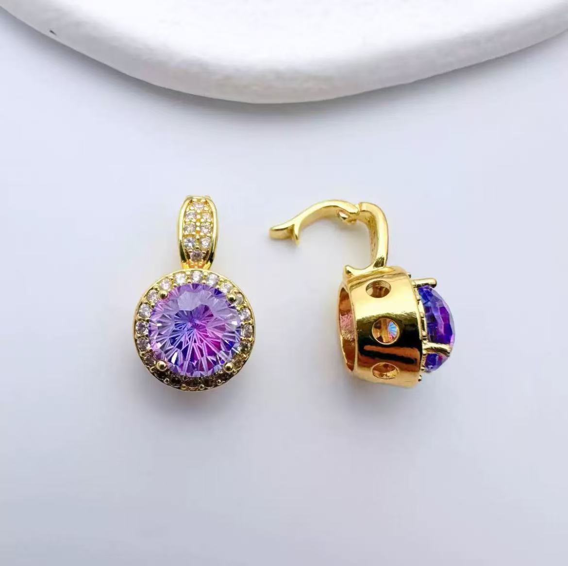 14k rose-cut zirconia beads