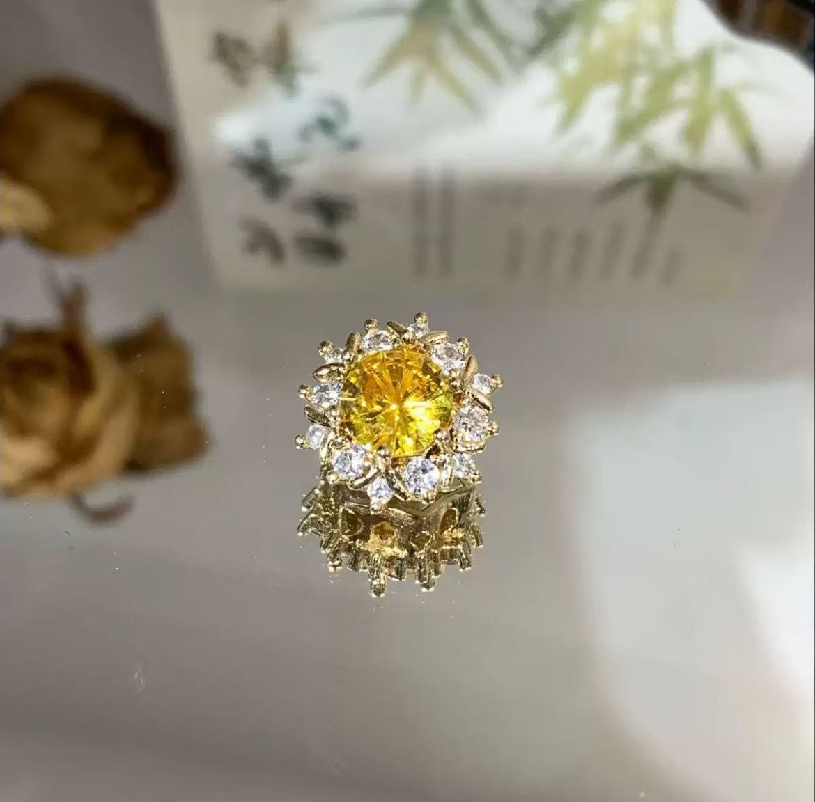 Color-Preserving 14K Sunflower Multi-Flower DIY Jewelry Loose Beads