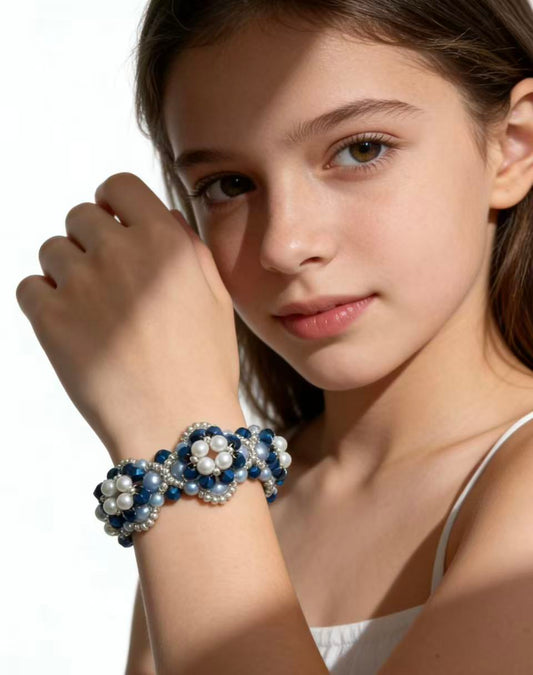 [DIY KIT 101]Accept customized ,handmade beaded jewelry with 6mm pearl,faceted 2mm beads