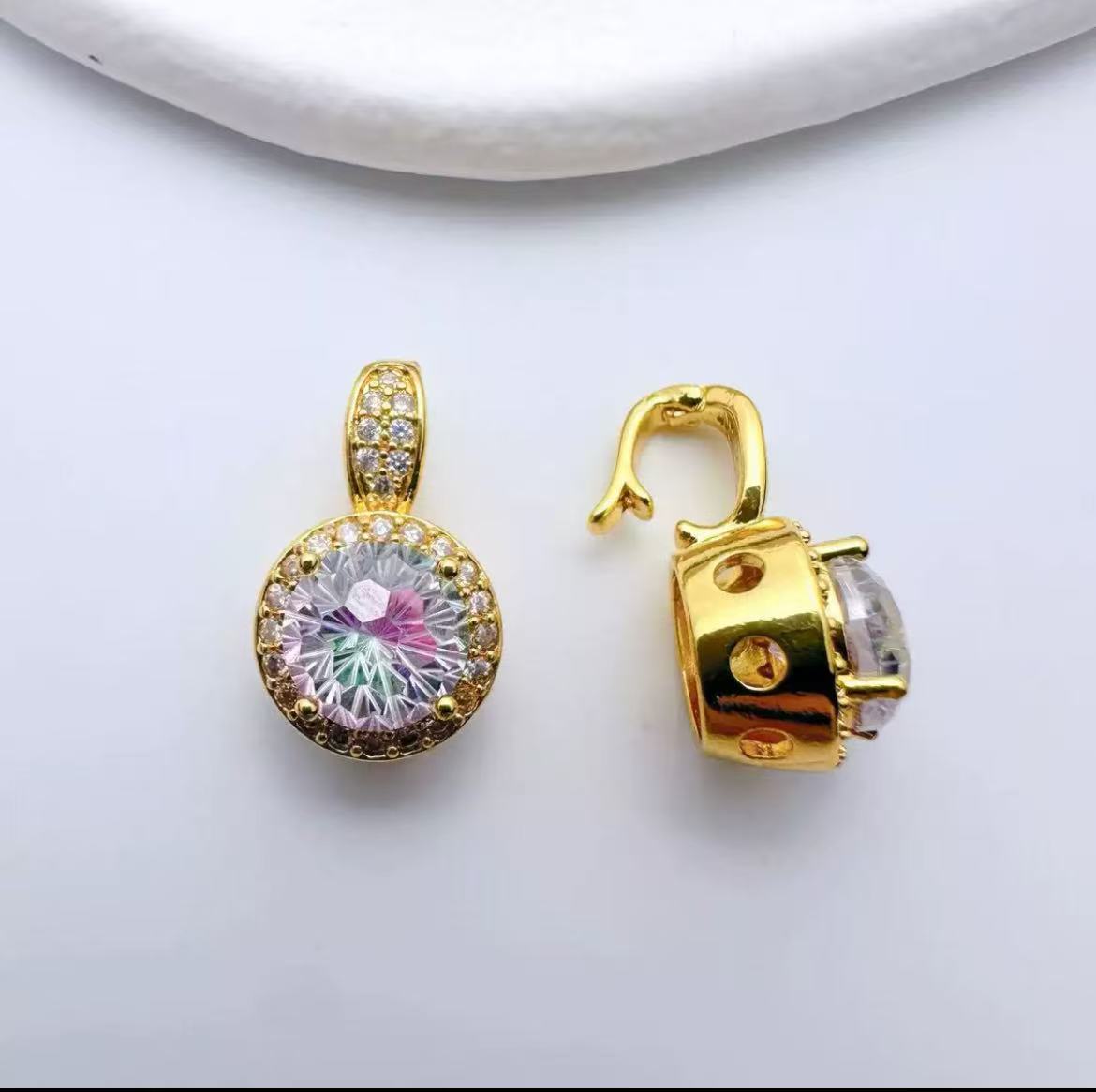 14k rose-cut zirconia beads