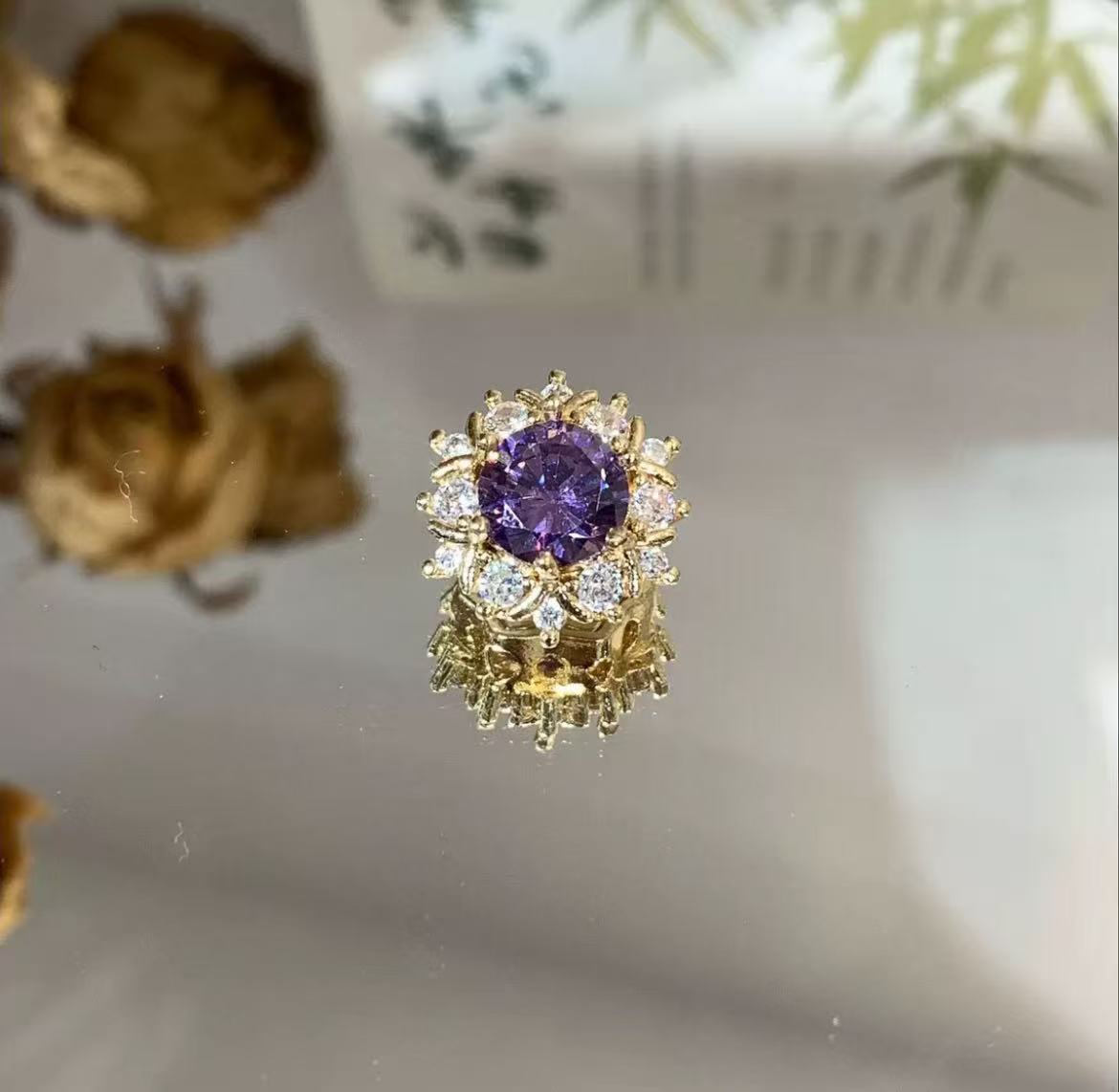 Color-Preserving 14K Sunflower Multi-Flower DIY Jewelry Loose Beads