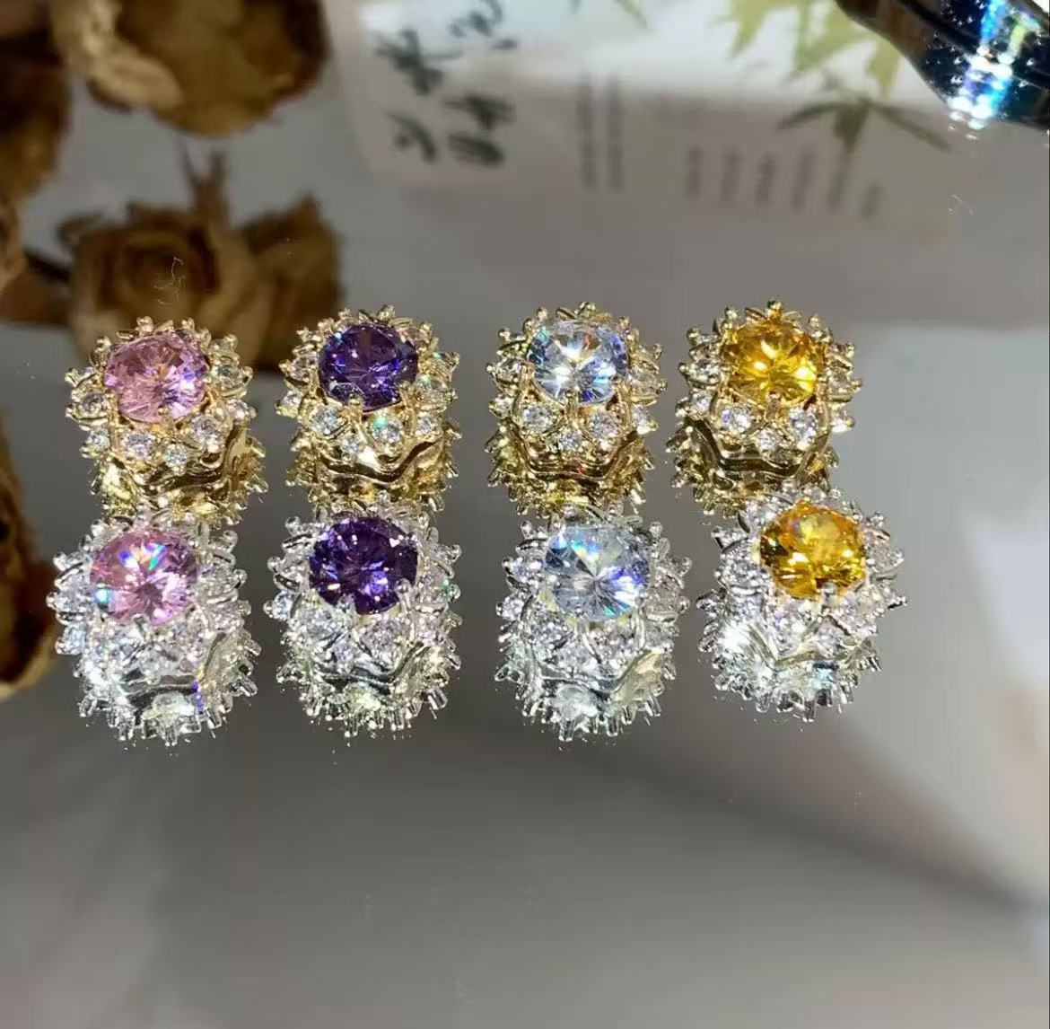 Color-Preserving 14K Sunflower Multi-Flower DIY Jewelry Loose Beads